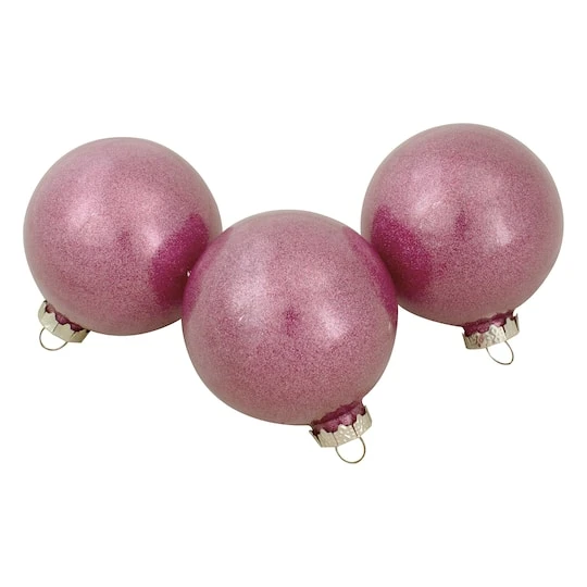 Northlight 12ct. 3" Glitter & Matte Magenta Pink Finial & Glass Ball Christmas Ornaments 6 Northlight 12ct. 3" Glitter & Matte Magenta Pink Finial & Glass Ball Christmas Ornaments - Image 4