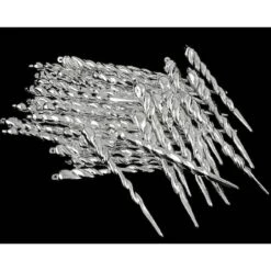 Northlight 36ct. 5" Shiny Silver Splendor Shatterproof Icicle Christmas Ornaments