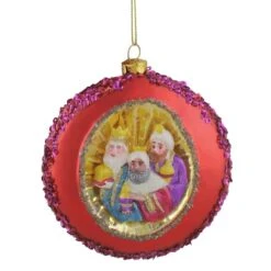 Northlight 4" Three Wise Men Sequin Glass Disc Ornament -Michaels X-Mas Decor D491119S 1 1