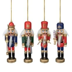 Northlight 4ct. 5" Multicolor Nutcracker Wood Ornaments