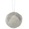 Northlight 4.25" White And Silver Faux Fur Ball Ornament -Michaels X-Mas Decor D491130S 1