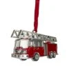 Northlight Silver Plated Fire Truck Crystal Embellished Ornament -Michaels X-Mas Decor D491131S 1