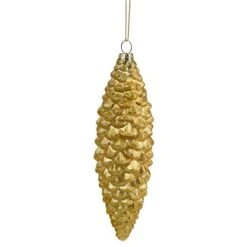 Northlight Matte Gold Pine Cone Glass Ornament -Michaels X-Mas Decor D491141S 1 1