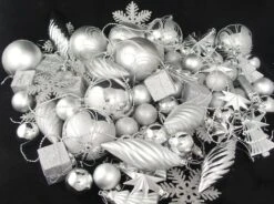 Northlight 125ct 5.5" Splendor Silver Shatterproof 4-Finish Christmas Ornaments -Michaels X-Mas Decor D491153S 12