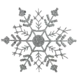 Northlight 24ct. 4" Silver Splendor Glitter Snowflake Christmas Ornaments 7 Northlight 24ct. 4" Silver Splendor Glitter Snowflake Christmas Ornaments -Michaels X-Mas Decor D491156S 1 1