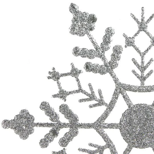 Northlight 24ct. 4" Silver Splendor Glitter Snowflake Christmas Ornaments 5 Northlight 24ct. 4" Silver Splendor Glitter Snowflake Christmas Ornaments - Image 3