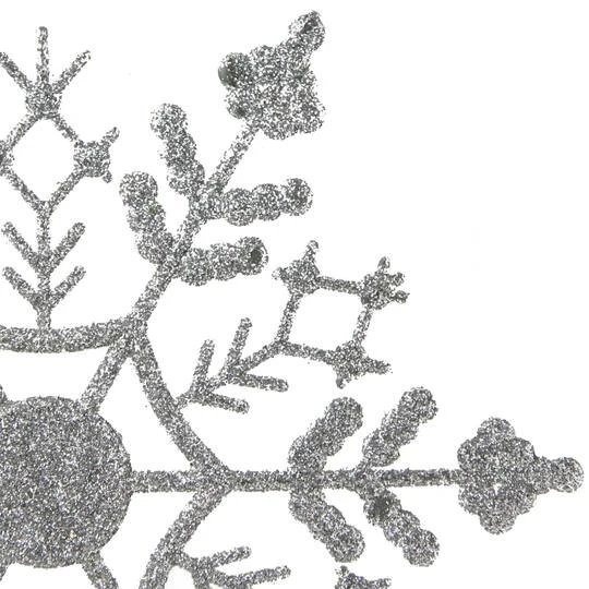 Northlight 24ct. 4" Silver Splendor Glitter Snowflake Christmas Ornaments 6 Northlight 24ct. 4" Silver Splendor Glitter Snowflake Christmas Ornaments - Image 4