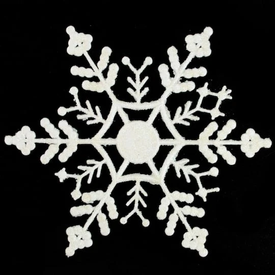 Northlight 12ct. 6.25" White Glitter Snowflake Hanging Christmas Ornaments 3 Northlight 12ct. 6.25" White Glitter Snowflake Hanging Christmas Ornaments