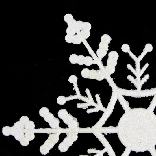 Northlight 12ct. 6.25" White Glitter Snowflake Hanging Christmas Ornaments 5 Northlight 12ct. 6.25" White Glitter Snowflake Hanging Christmas Ornaments - Image 3