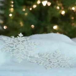 Northlight 12ct. 6.25" White Glitter Snowflake Hanging Christmas Ornaments 9 Northlight 12ct. 6.25" White Glitter Snowflake Hanging Christmas Ornaments -Michaels X-Mas Decor D491157S 3
