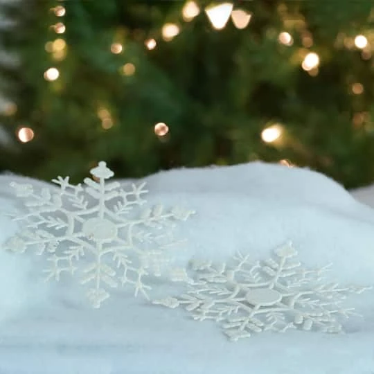 Northlight 12ct. 6.25" White Glitter Snowflake Hanging Christmas Ornaments 6 Northlight 12ct. 6.25" White Glitter Snowflake Hanging Christmas Ornaments - Image 4