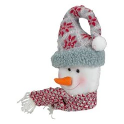 Northlight 11" Gray & Red Plush Knit Snowman Head Christmas Ornament 9 Northlight 11" Gray & Red Plush Knit Snowman Head Christmas Ornament -Michaels X-Mas Decor D491162S 2