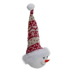 Northlight 7" Smiling Snowman Head Wearing A Winter Hat Christmas Ornament -Michaels X-Mas Decor D491164S 2