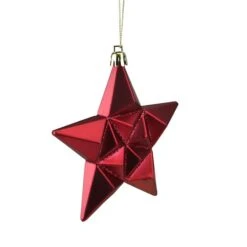 12ct. 5" Glitter Matte Red & Gold Star Shatterproof Christmas Ornaments -Michaels X-Mas Decor D491166S 2