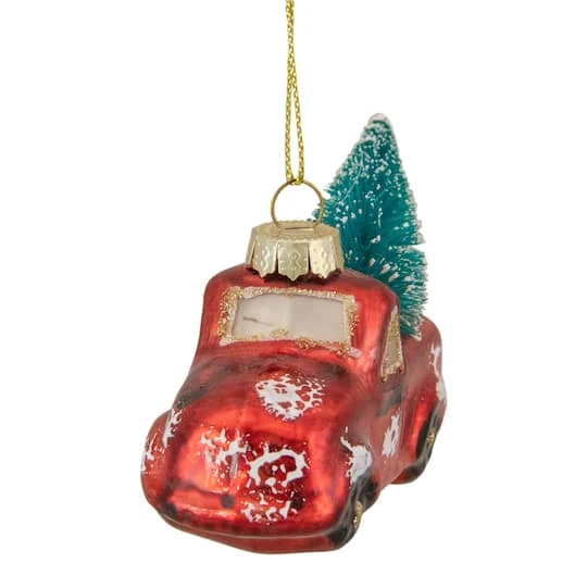 Northlight 4" Red Metallic Truck With A Sisal Tree Glass Christmas Ornament 5 Northlight 4" Red Metallic Truck With A Sisal Tree Glass Christmas Ornament - Image 3