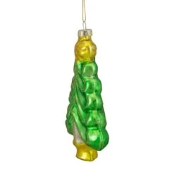 Northlight 5" Pearl & Glitter Green & Gold Glass Christmas Tree Hanging Ornament -Michaels X-Mas Decor D491177S 2