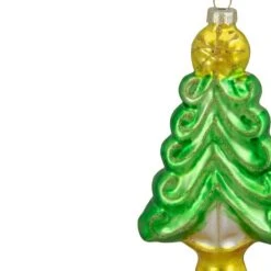 Northlight 5" Pearl & Glitter Green & Gold Glass Christmas Tree Hanging Ornament -Michaels X-Mas Decor D491177S 3