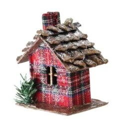 Northlight 4" Frosted & Glittered Red & Brown Plaid Country Cabin Christmas Ornament 10 Northlight 4" Frosted & Glittered Red & Brown Plaid Country Cabin Christmas Ornament -Michaels X-Mas Decor D491185S 2