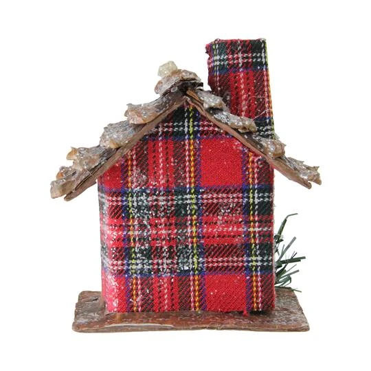 Northlight 4" Frosted & Glittered Red & Brown Plaid Country Cabin Christmas Ornament 7 Northlight 4" Frosted & Glittered Red & Brown Plaid Country Cabin Christmas Ornament - Image 5
