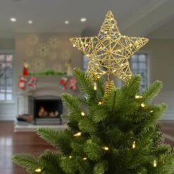 9" Gold Star Tree Top With Dual Color® Lights -Michaels X-Mas Decor D491237S 2