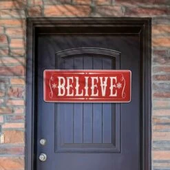 31" Believe Horizontal Holiday Wall Sign -Michaels X-Mas Decor D491265S 2