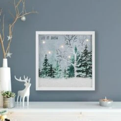 Northlight 10" LED Lighted Let It Snow Winter Forest Christmas Wall Art -Michaels X-Mas Decor D491426S 12