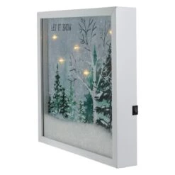 Northlight 10" LED Lighted Let It Snow Winter Forest Christmas Wall Art -Michaels X-Mas Decor D491426S 2