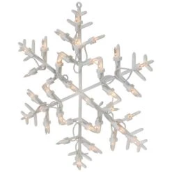 Northlight 13.5" Lighted Snowflake Christmas Window Silhouette Decoration 25 Northlight 13.5" Lighted Snowflake Christmas Window Silhouette Decoration -Michaels X-Mas Decor D491427S 14