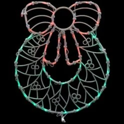 Northlight 16" White & Clear LED Lighted Wreath Christmas Window Silhouette Decoration