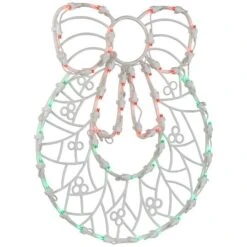 Northlight 16" White & Clear LED Lighted Wreath Christmas Window Silhouette Decoration -Michaels X-Mas Decor D491431S 14