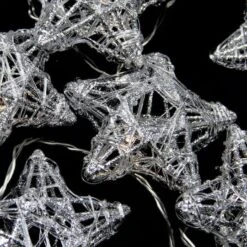 PENN 10ct. Clear LED Spun Glass Star Christmas String Lights -Michaels X-Mas Decor D491435S 2