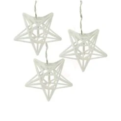 PENN 10ct. Clear LED Spun Glass Star Christmas String Lights