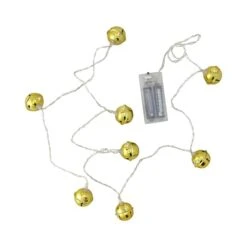Northlight 8ct. Gold LED Jingle Bell Christmas Lights -Michaels X-Mas Decor D491475S 1 1