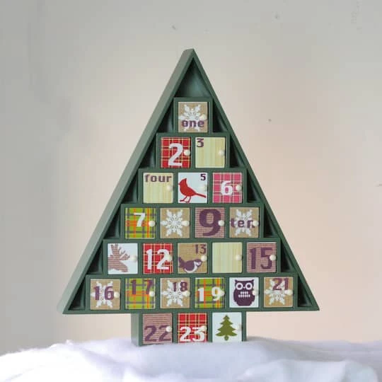 Northlight 15" Green Tree Shaped Christmas Advent Calendar Decoration 5 Northlight 15" Green Tree Shaped Christmas Advent Calendar Decoration - Image 3