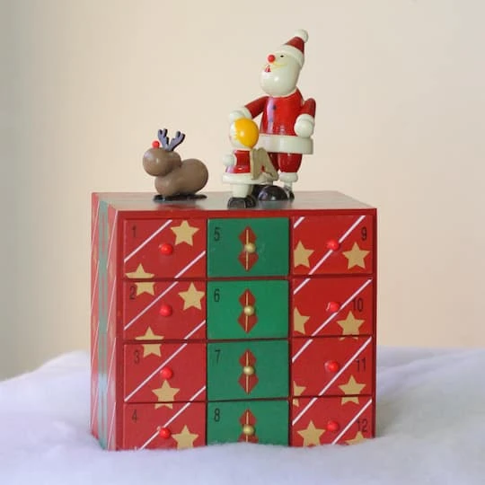 Northlight 10.5" Red & Green Elegant Advent Storage Calendar Box 7 Northlight 10.5" Red & Green Elegant Advent Storage Calendar Box - Image 5