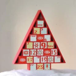 Northlight 14.5" Red Tree Shaped Christmas Advent Calendar Decoration -Michaels X-Mas Decor D491521S 2