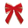 Northlight 31" Red & Gold Loop Velveteen Trim Christmas Bow