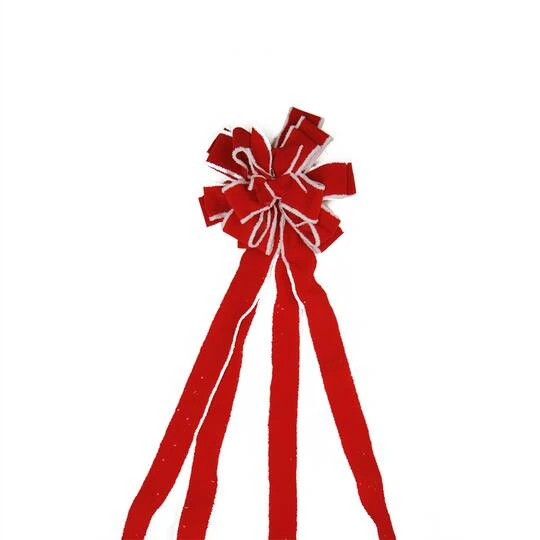 Northlight 48" Red & White Fringe 16 Loop Commercial Christmas Bow 4 Northlight 48" Red & White Fringe 16 Loop Commercial Christmas Bow - Image 2