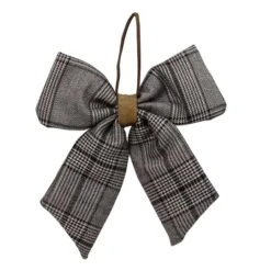 Northlight 19" Black & White Plaid Two Loop Christmas Bow Decoration -Michaels X-Mas Decor D491534S 1 1