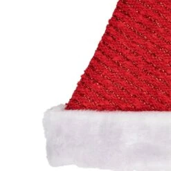 Northlight 17" Red & White Striped Santa Hat With Pom Pom & Cuffed Faux Fur -Michaels X-Mas Decor D491546S 2