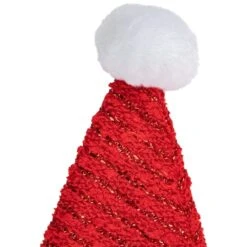 Northlight 17" Red & White Striped Santa Hat With Pom Pom & Cuffed Faux Fur -Michaels X-Mas Decor D491546S 3