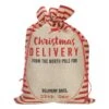 Northlight 27" Beige & Red Striped Christmas Delivery Tie Gift Bag 1 Northlight 27" Beige & Red Striped Christmas Delivery Tie Gift Bag -Michaels X-Mas Decor D491551S 1