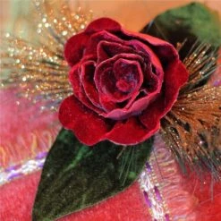 Northlight 8" Dark Rose Gold Floral Accent Christmas Gift Box Décor 8 Northlight 8" Dark Rose Gold Floral Accent Christmas Gift Box Décor -Michaels X-Mas Decor D491559S 2