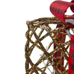 Northlight LED Rustic Rattan Christmas Gift Boxes With Pinecones Set -Michaels X-Mas Decor D491560S 3