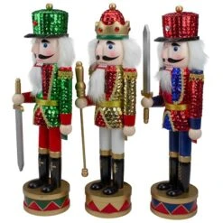 Northlight 14" Sequin Jacket Christmas Nutcracker Set -Michaels X-Mas Decor D491573S 3