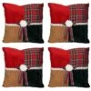 Square Textured Tartan Plaid Velvet Christmas Throw Pillows, 4ct. -Michaels X-Mas Decor D491575S 1