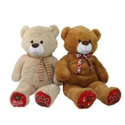 Northlight 40" Brown & Beige Plush Christmas Stuffed Bear Set -Michaels X-Mas Decor D491579S 1 1