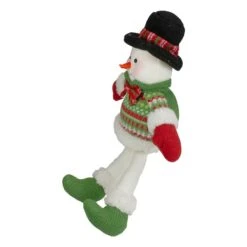 Northlight 18" Red & Green Sitting Smiling Snowman Christmas Figure -Michaels X-Mas Decor D491581S 4