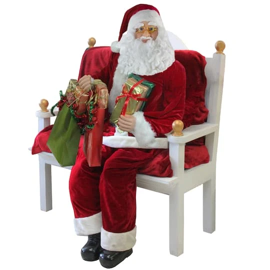 Northlight 6ft. Red & White Standing Santa Claus With Presents Christmas Figure 7 Northlight 6ft. Red & White Standing Santa Claus With Presents Christmas Figure - Image 5