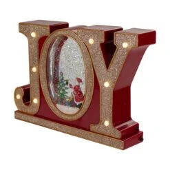 Northlight 11" LED Lighted Red & Gold Joy Christmas Glitter Snow Globe -Michaels X-Mas Decor D491588S 3